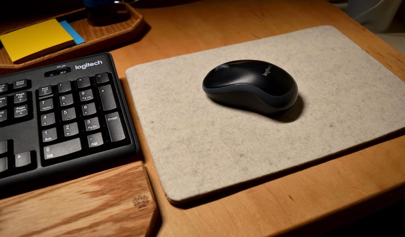 Wool Felt Mouse Pad with Natural Cork Base