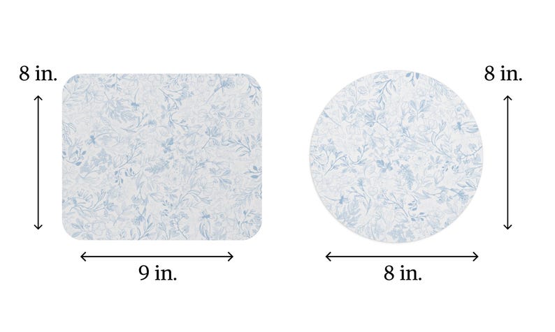 Blue Green Floral Mouse Pad, Hydrangea Mousepad, Grand Millennial Coastal Grandma Desk Decor, Blue Hydrangea Desk Mat, Dorm Room Decor