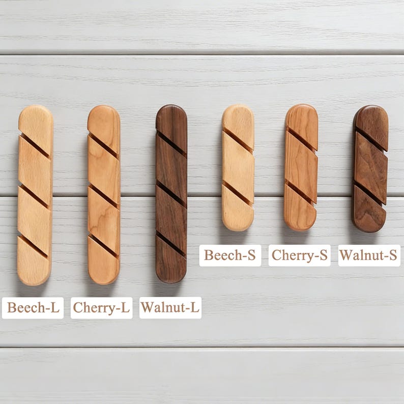 Wooden Cable Organizer – Walnut/Cherry Desk Cord Holder