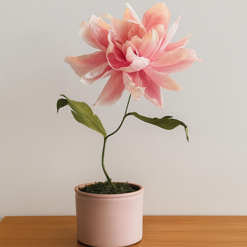 Grande fleur 20 cm fleurs en papier crépon réalistes décoratives