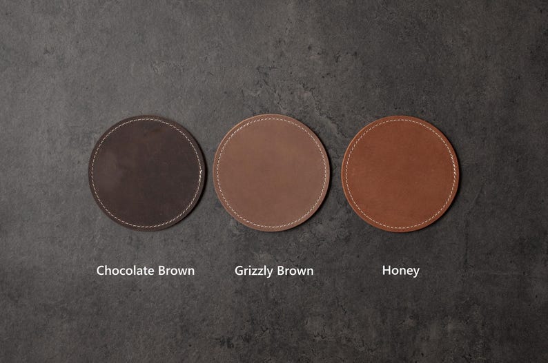 Personalized Small Leather Mouse Pad, Oval Desk Pad for Tight Spaces, Coffee House Desk Pad 3rd Anniversary Gift For Husband Wife