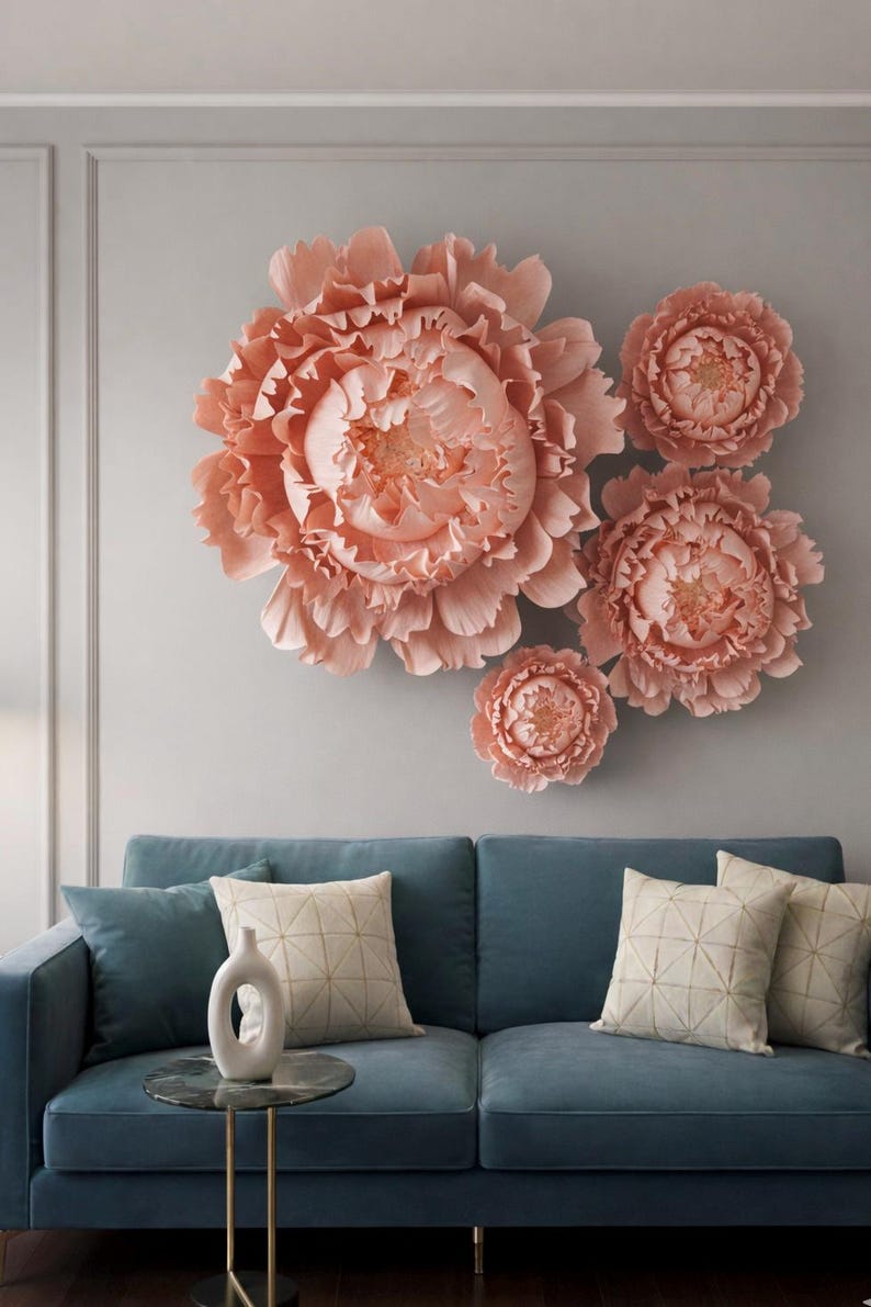 Décorations murales en papier crépon fleur 60 cm décoration événement