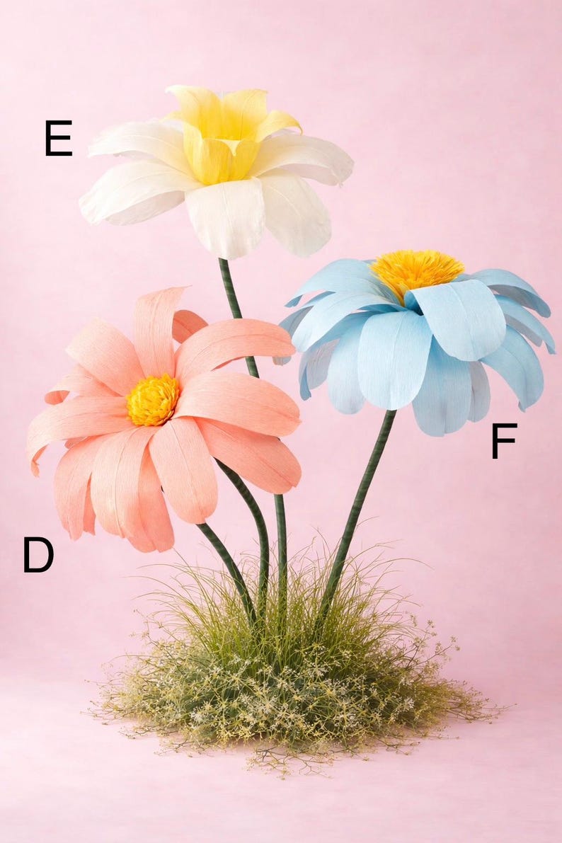 Fleurs géantes en papier et organza - Décoration d'événement, mariage, baby shower, présentoirs de devanture