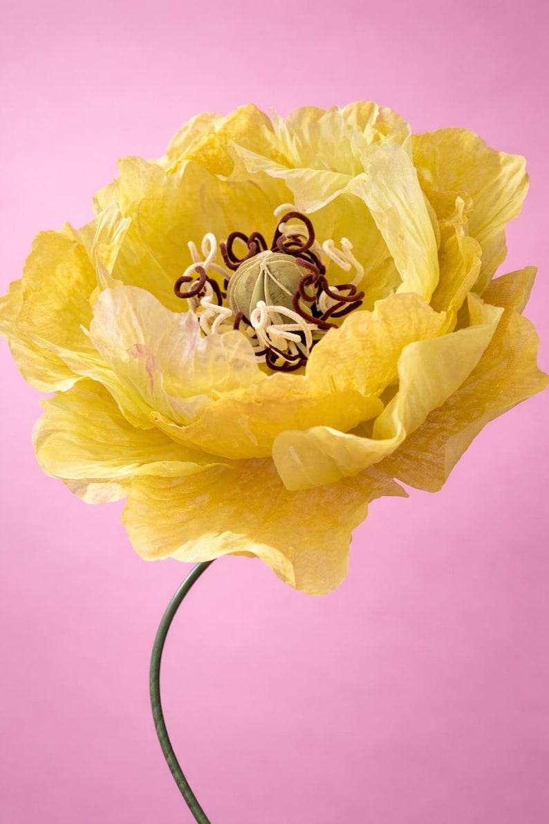 Fleurs géantes en papier et organza - Décoration d'événement, mariage, baby shower, présentoirs de devanture