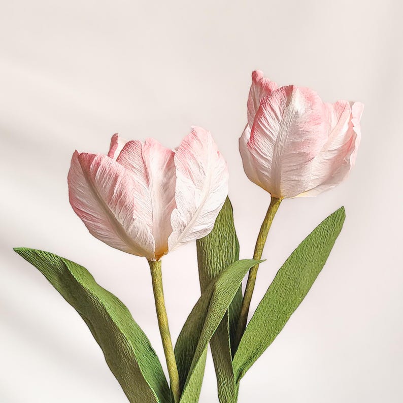 Fleurs en papier crépon tulipes perroquet bouquet réaliste