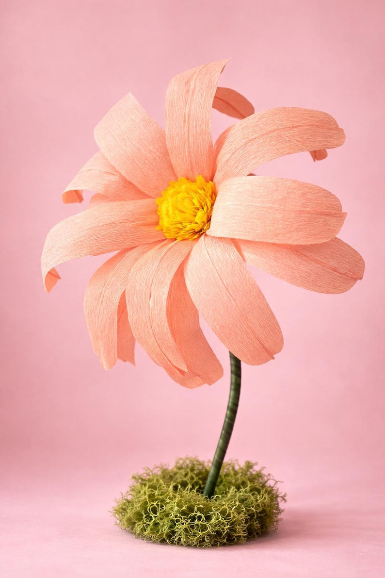 Fleurs géantes en papier et organza - Décoration d'événement, mariage, baby shower, présentoirs de devanture