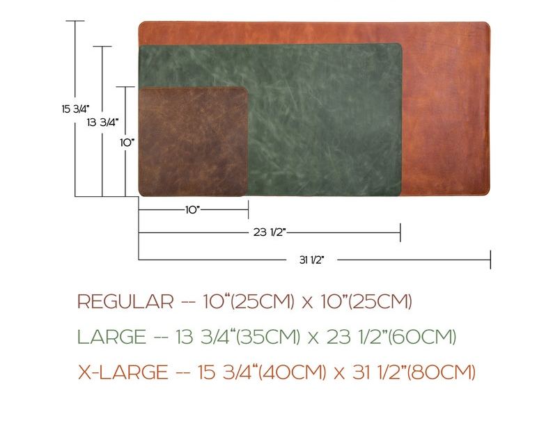 Leather Mouse Pad with Engraved Letters XL Desk Mat