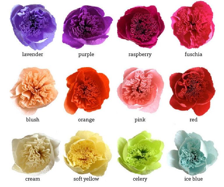 Fleurs en papier crépon roses trémières bouquet décoration florale