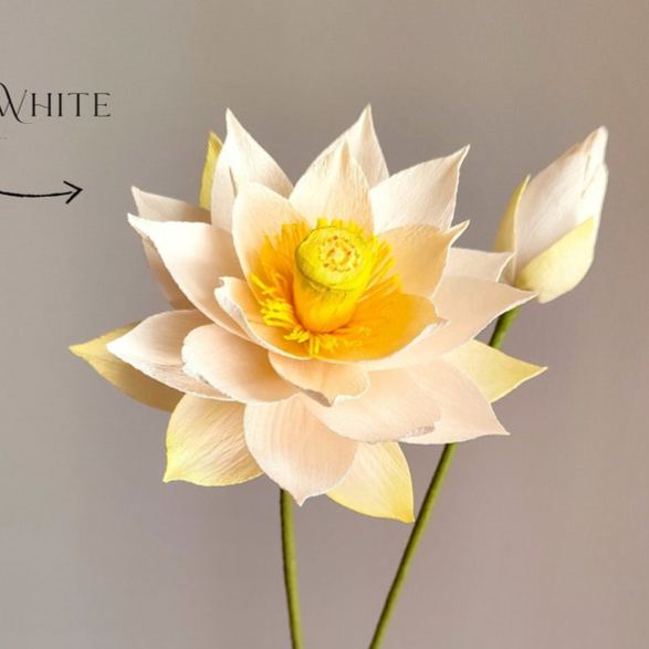 Lotus en papier crépon fait main, décoration mariage, art yoga, déco salle méditation, fleurs durables, cadeau unique