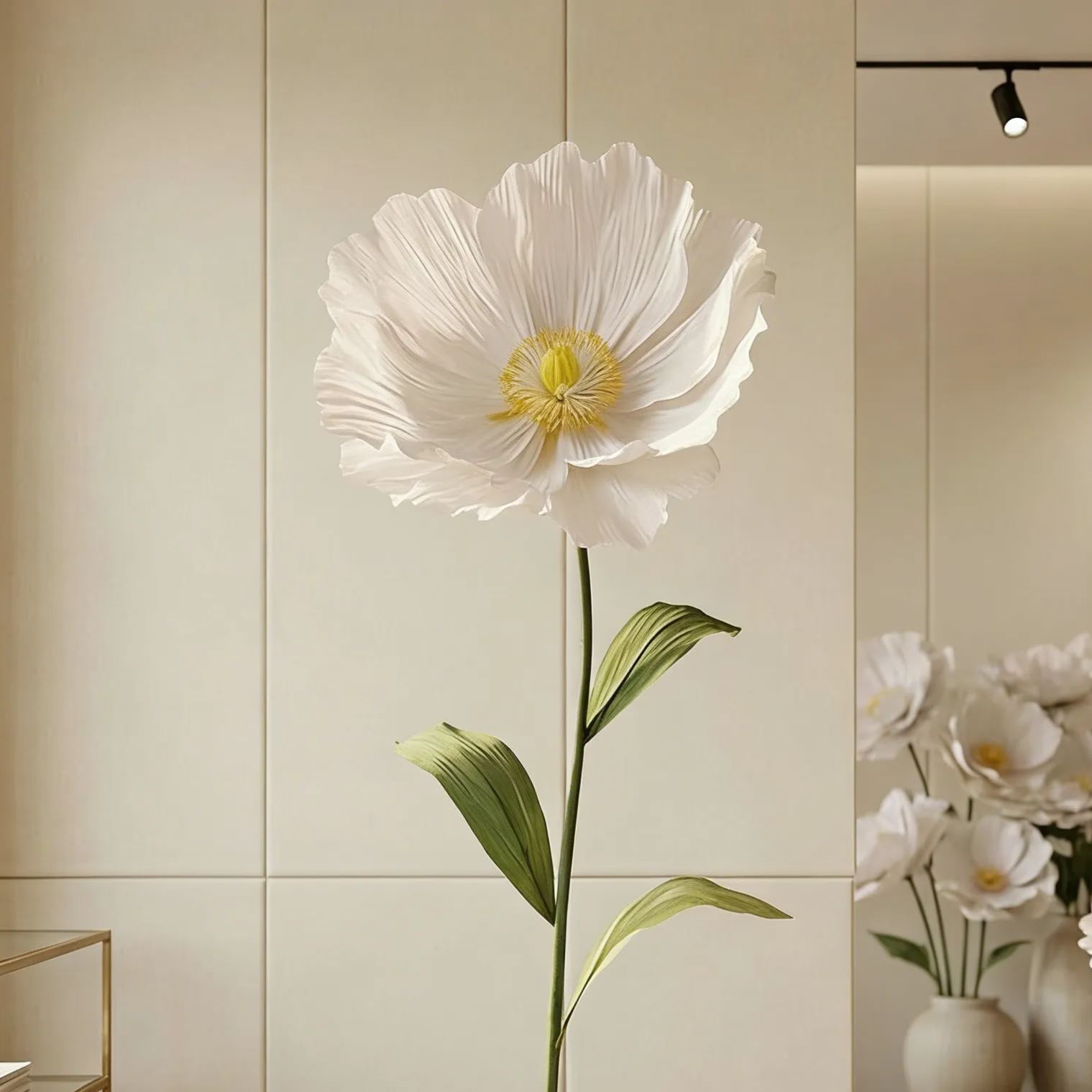 Fleur géante en papier crépon 60 cm accessoire floral décoration