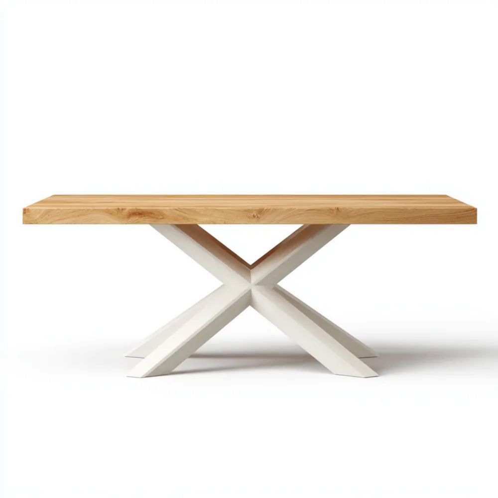 Esstisch Eiche 180x90x75 cm – Naturholz/Weiß – Modernes Design