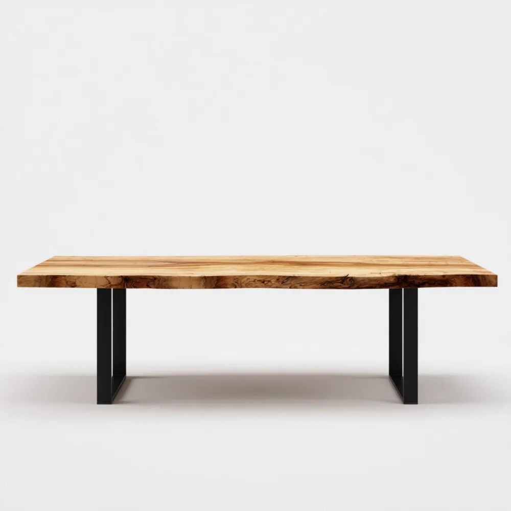 Esstisch Massivholz 200x100x75 cm - Eiche Natur - Industrielles Design