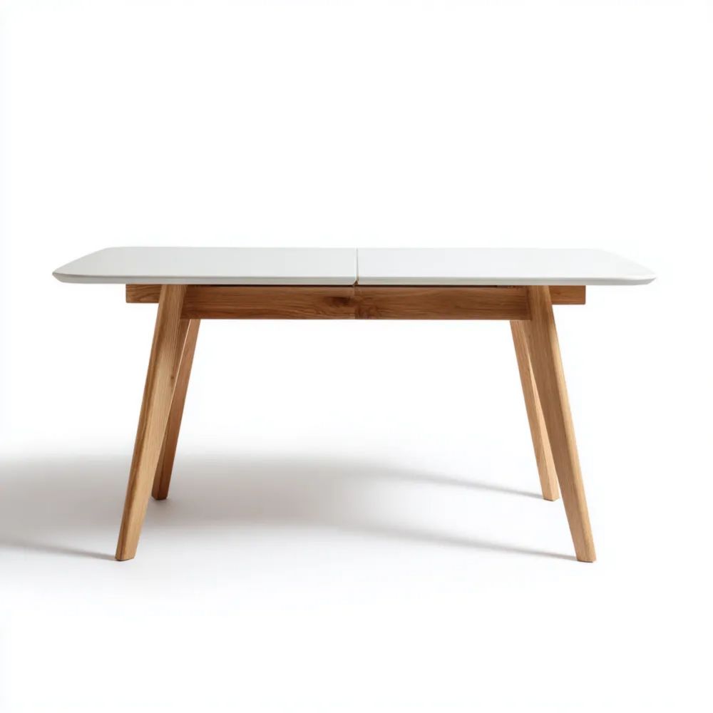 Esstisch 200x90x75 cm - Skandinavisches Design in Weiß/Holz