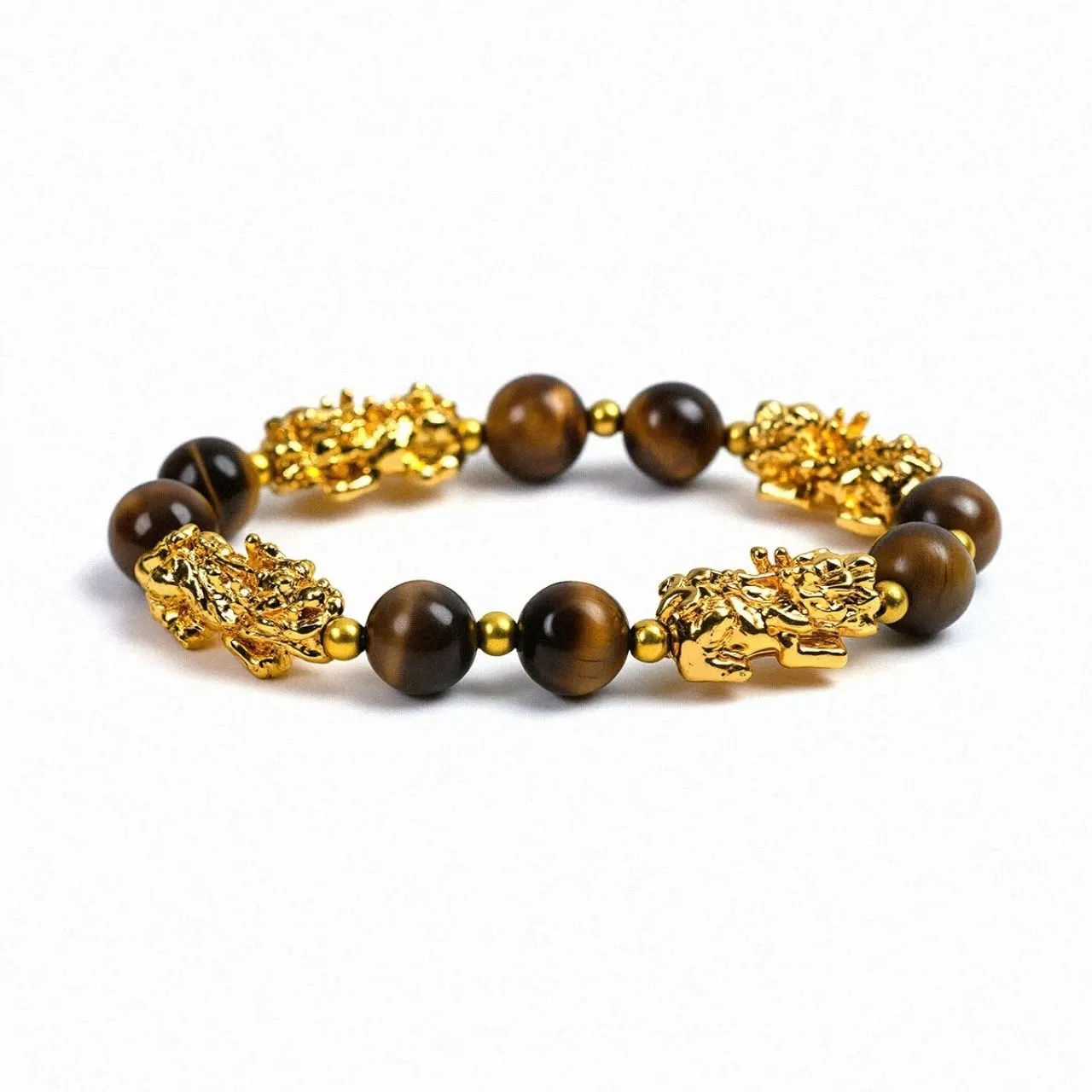 Wealth-Attracting 4 Pixiu Tiger's Eye Bracelet - The Light of Success