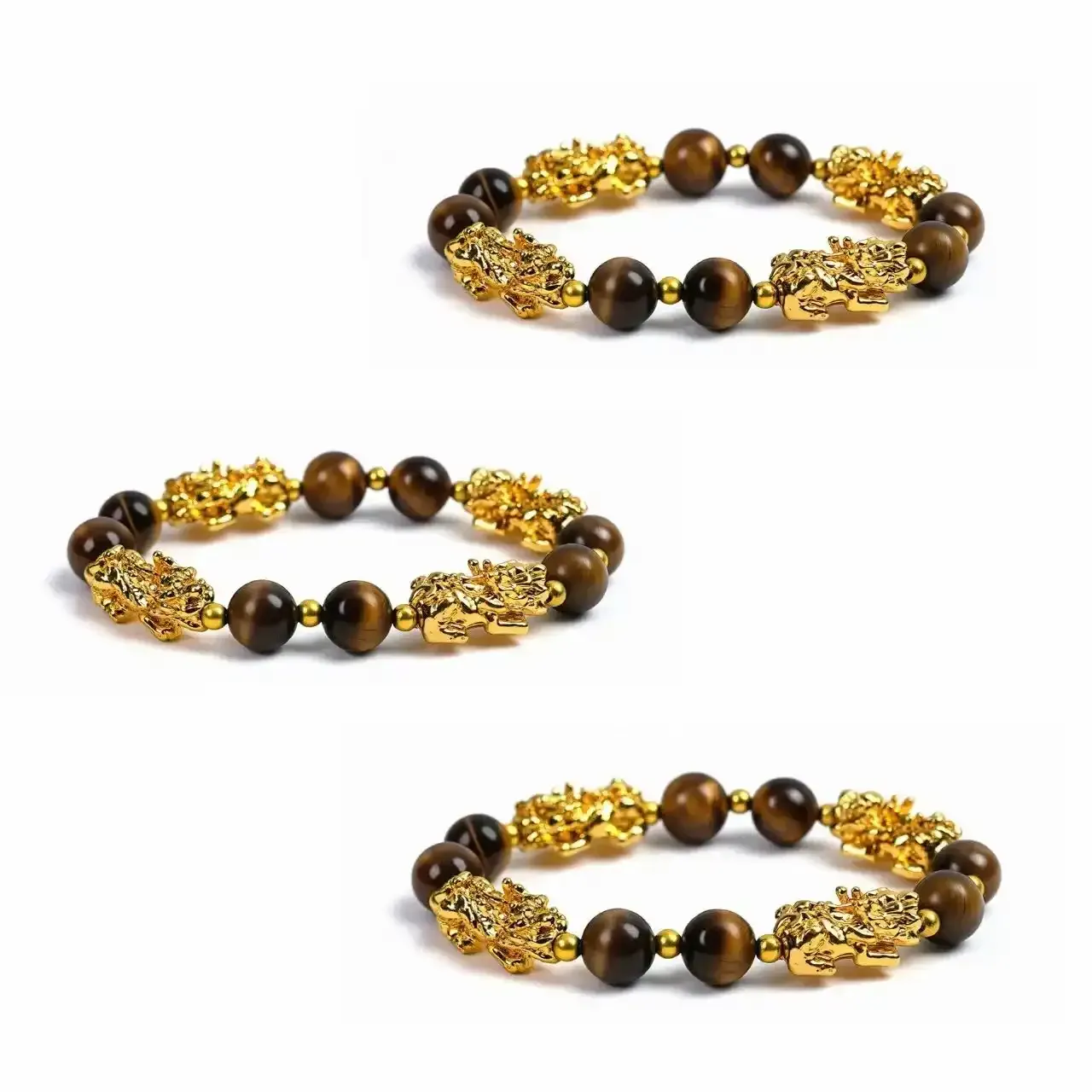 Wealth-Attracting 4 Pixiu Tiger's Eye Bracelet - The Light of Success