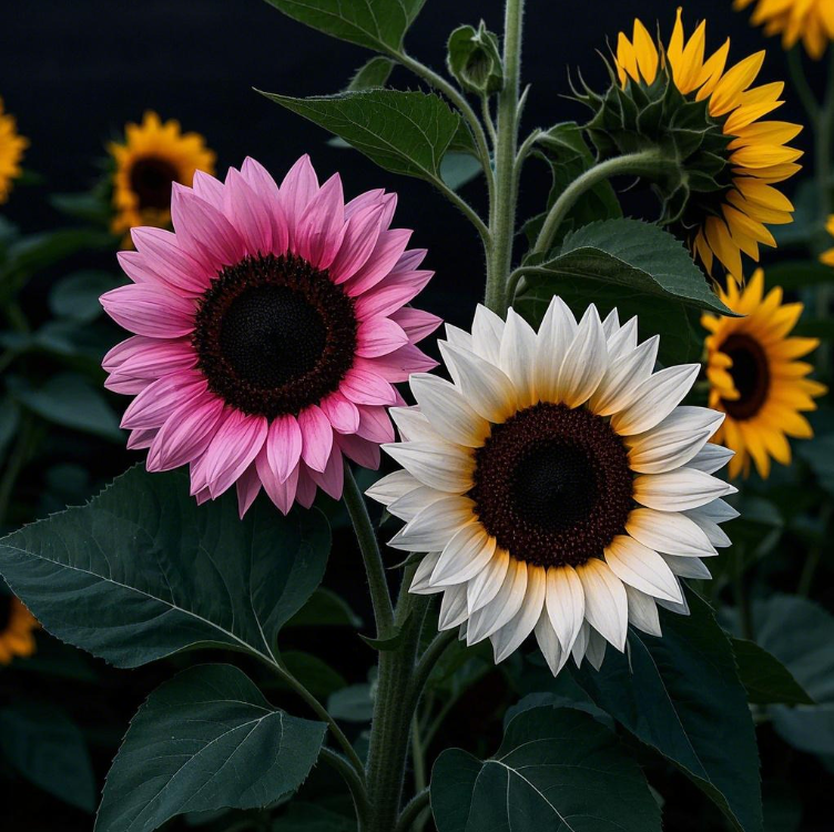 Dual Bloom Magic: Twin Sunflowers on One Stem Seeds
