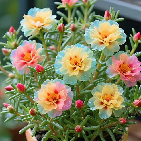 🌹Gemischte Moosrose mit Farbverlauf – Blüht in 30 Tagen