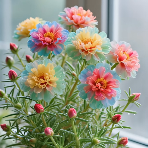 🌹Gemischte Moosrose mit Farbverlauf – Blüht in 30 Tagen