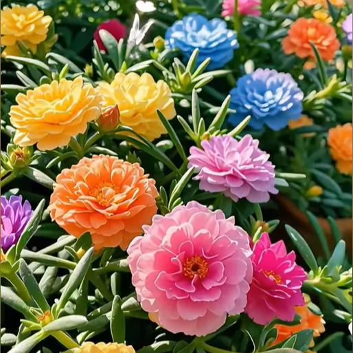 🌼Muti-color Moss Rose-Double Petal Sunflower