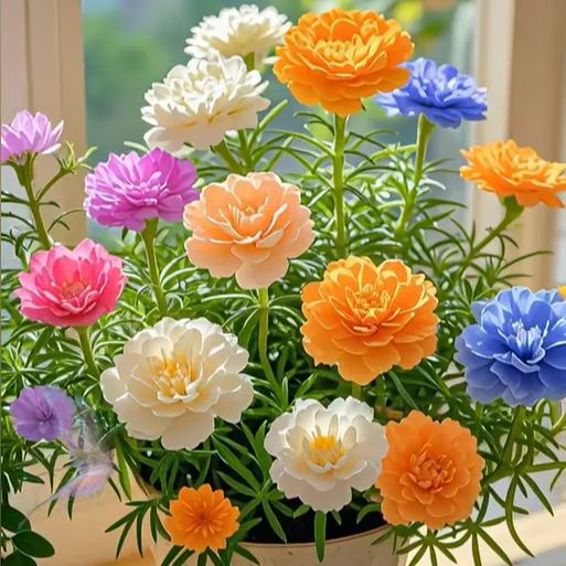 🌼Muti-color Moss Rose-Double Petal Sunflower