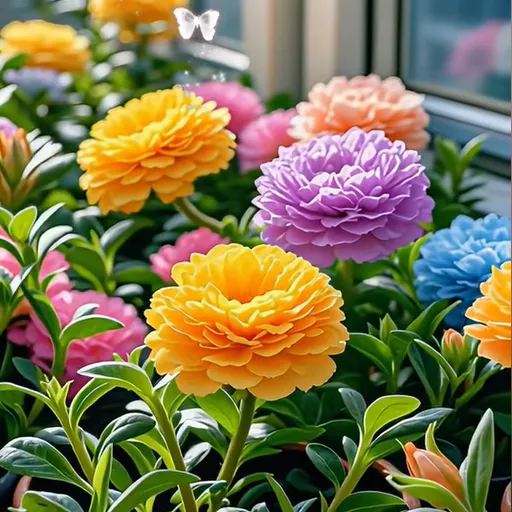 🌼Muti-color Moss Rose-Double Petal Sunflower