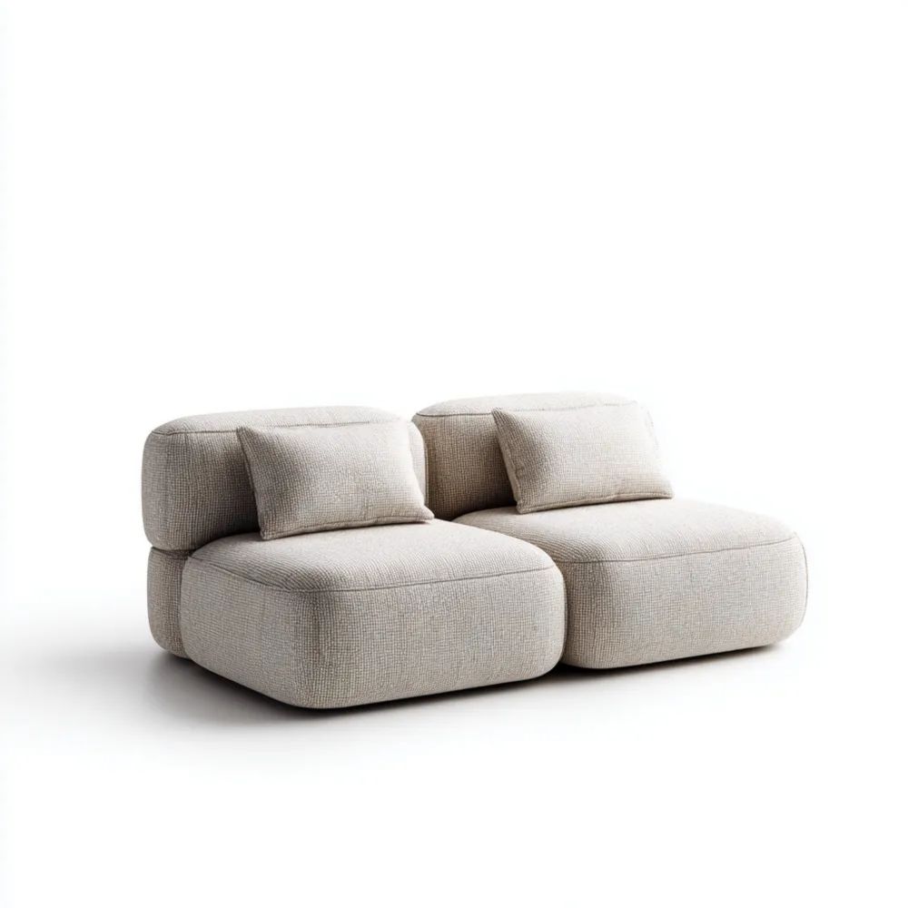 Modulares Sofa-Set 200x100x70 cm mit Stoffbezug – Beige – Modernes Design