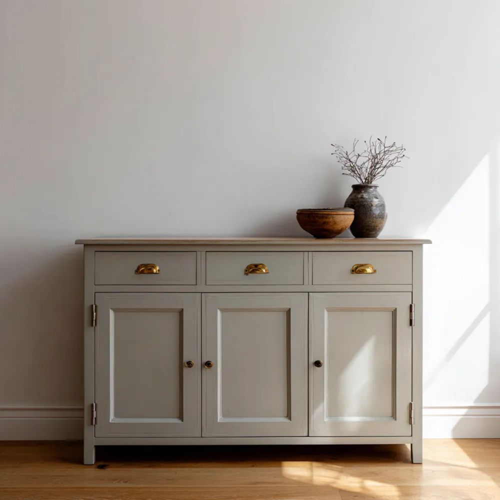 Sideboard Holz 120x40x85 cm – Beige – Klassisches Design