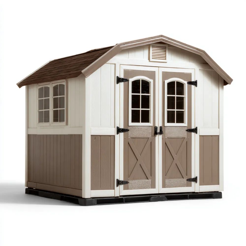 Gartenschuppen Kunststoff 200x150x210 cm - Beige/Braun - Witterungsbeständig