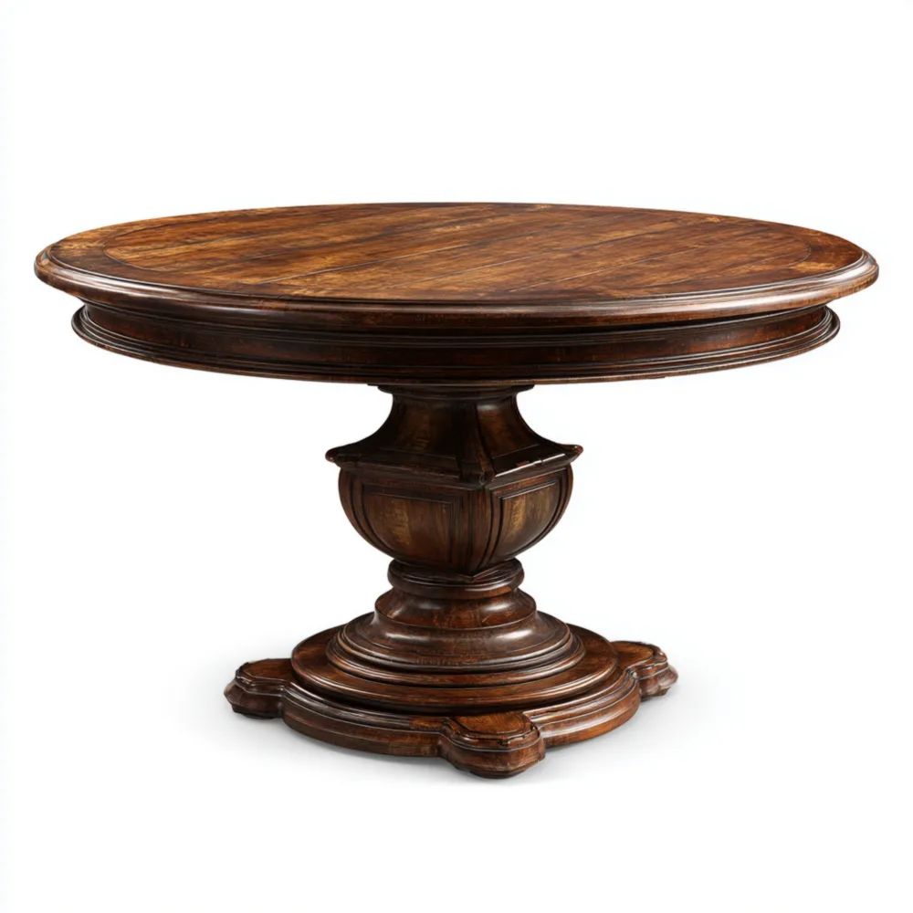 Runder Esstisch aus Massivholz 150x150x78 cm – Dunkelbraun