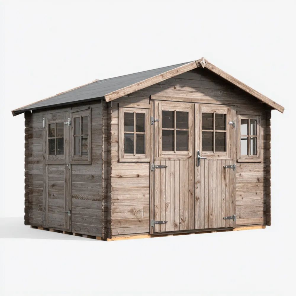 Gartengerätehaus Holz 350x250x210 cm – Natur – Traditioneller Stil