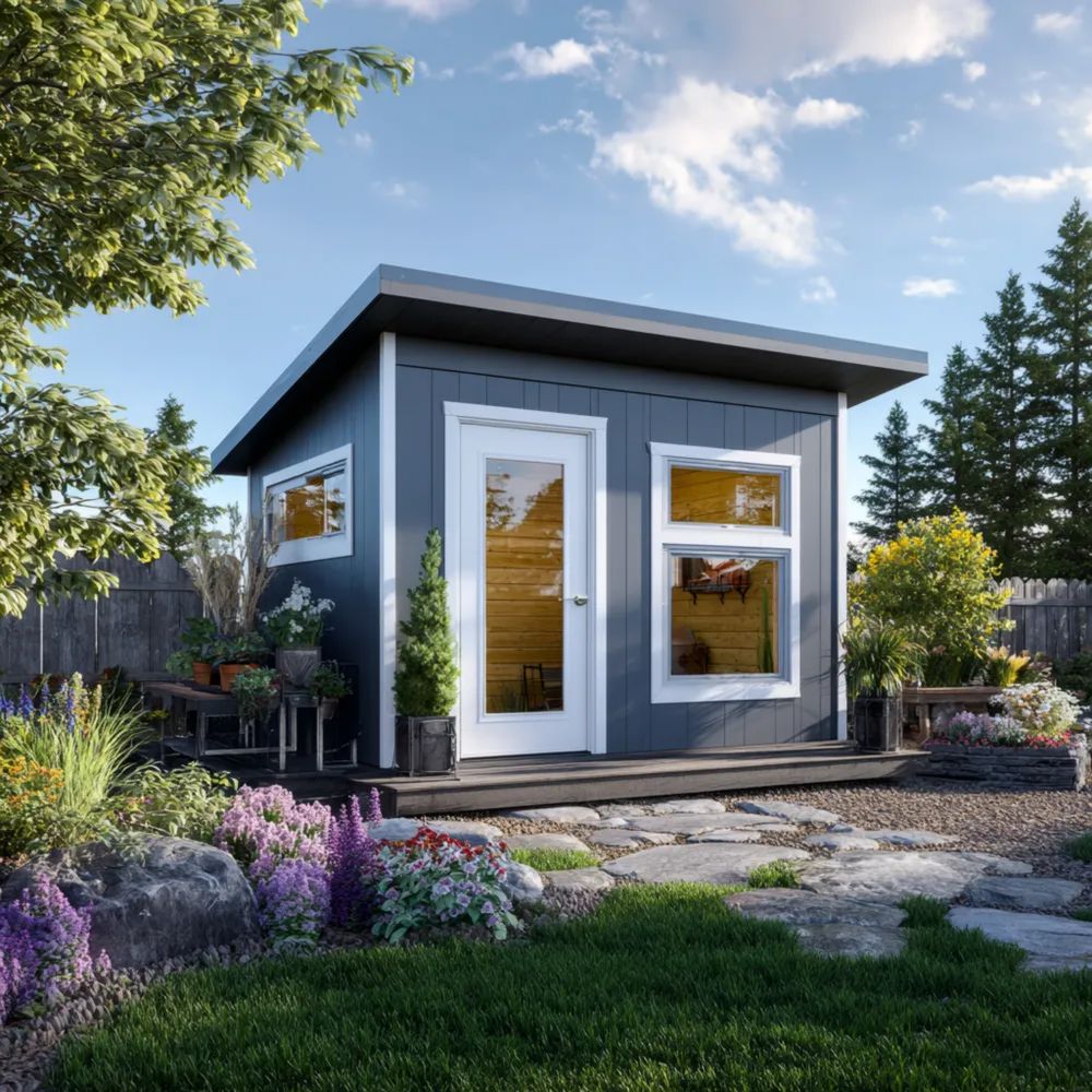 Gartenschuppen Holz 300x400x250 cm – Anthrazit – Modernes Design