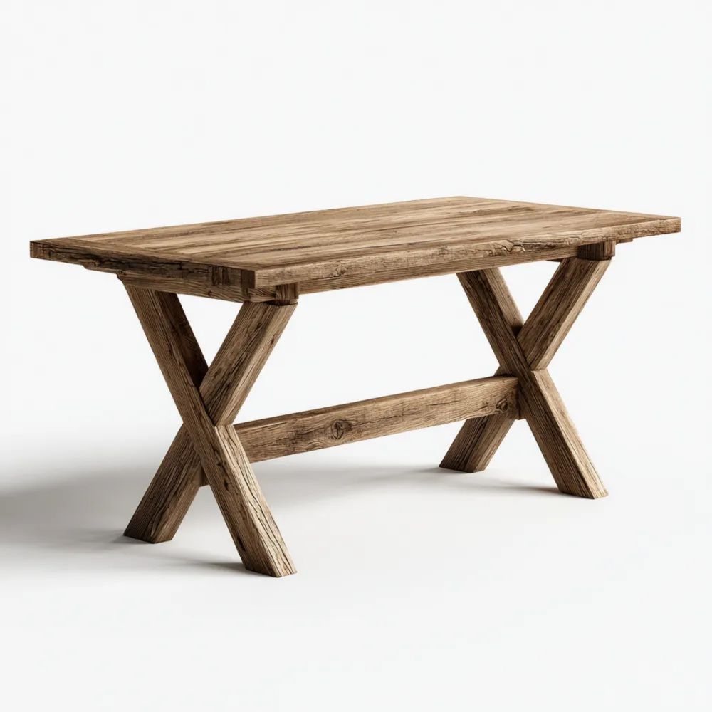 Esstisch Massivholz 180x90x75 cm - Natur - Rustikales Design