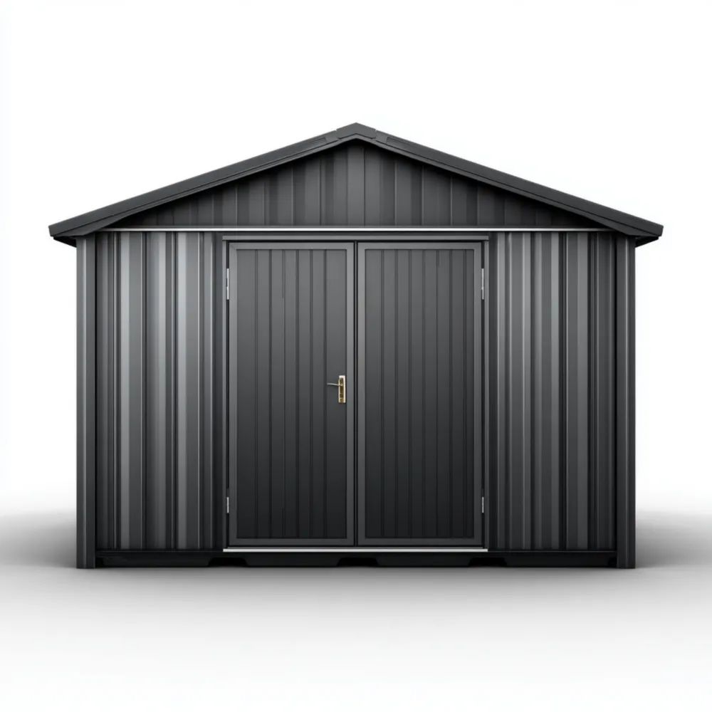 Metallschuppen - Stahl 300x200x200 cm - Dunkelgrau - Wasserdichte Konstruktion