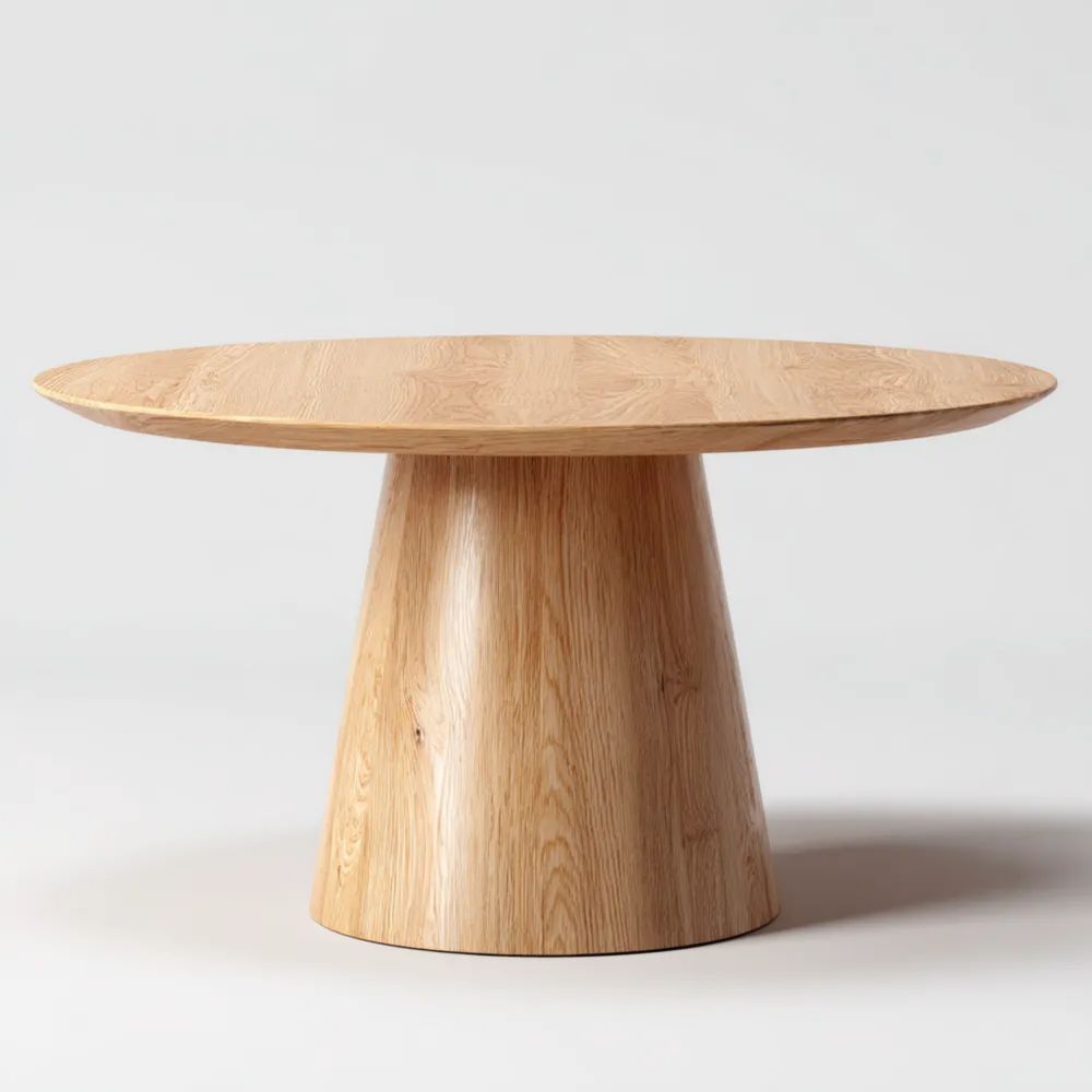 Runder Esstisch aus Eichenholz 120x120x75 cm - Natur