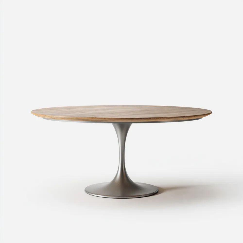 Esstisch Rundholz-Tischplatte Ø120x75 cm – Natur – Moderner Stil