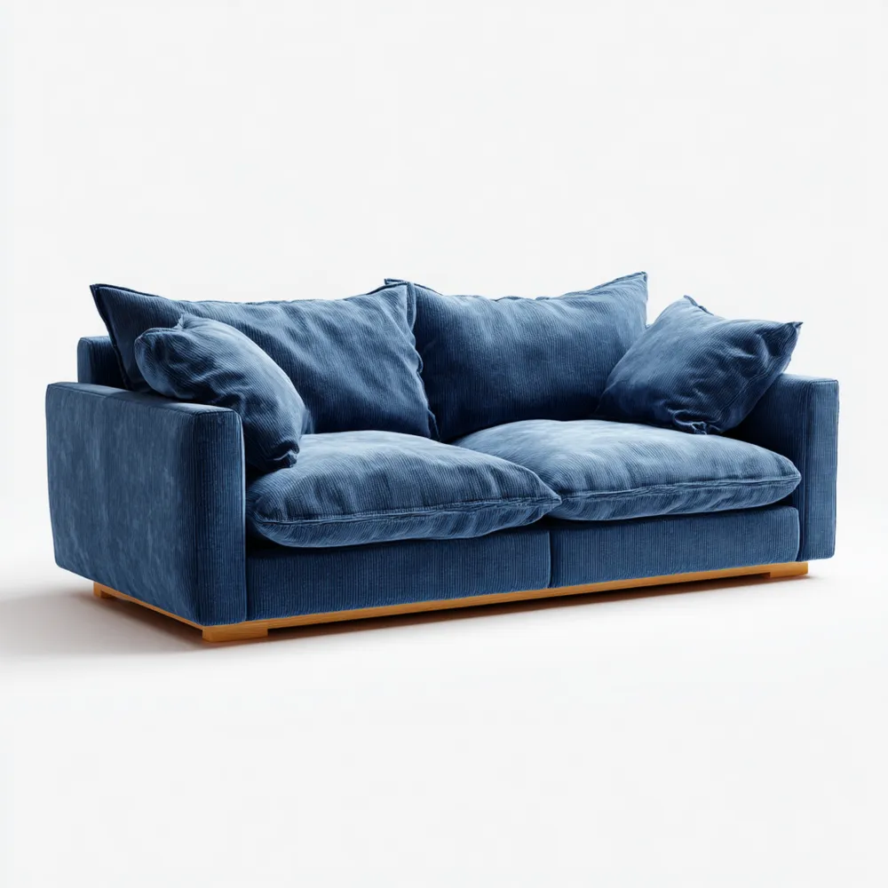 2-Sitzer-Sofa 200x100x85 cm Samtstoff – Blau – Modernes Design