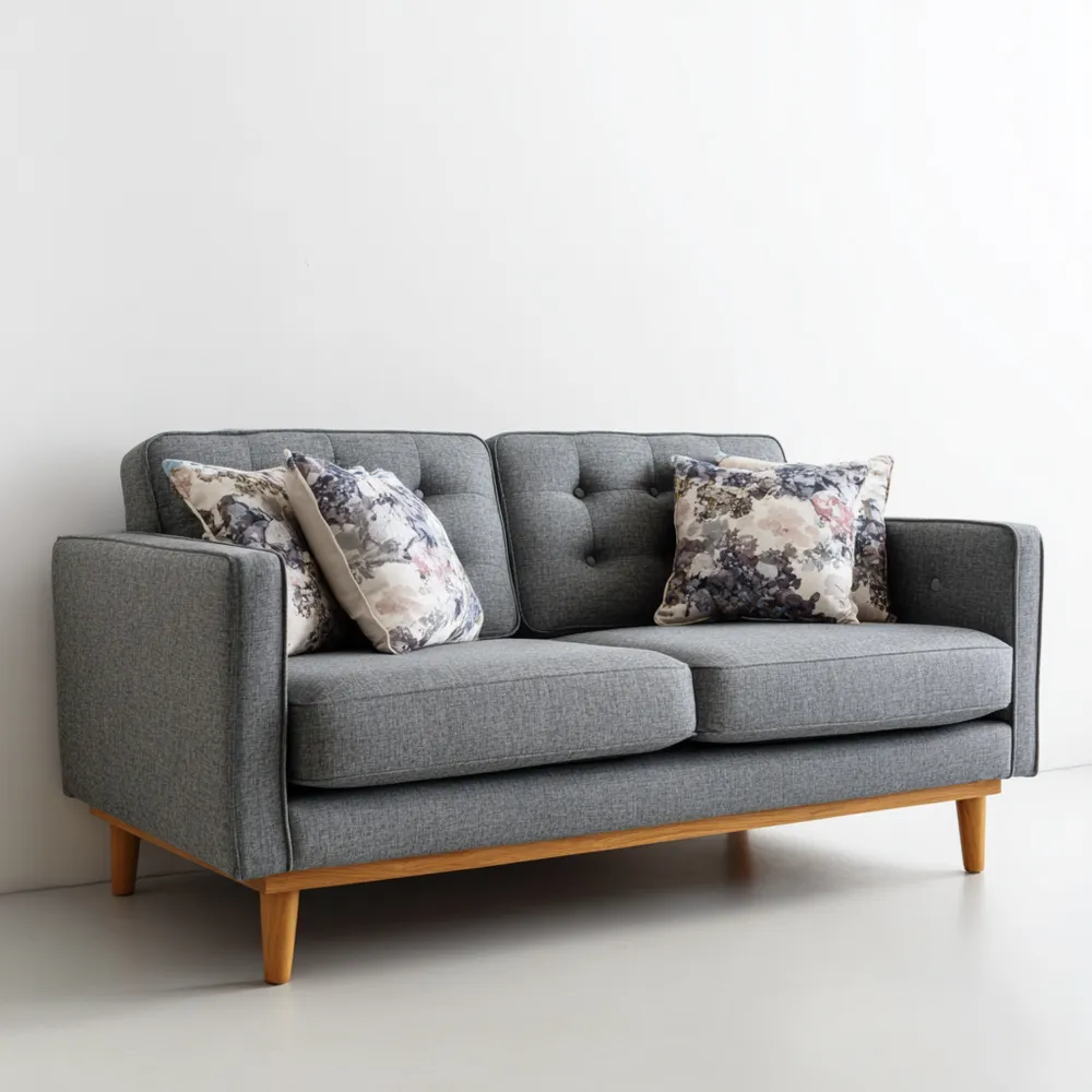 2-Sitzer-Sofa Stoff Grau 150x85x75 cm - Modernes Design