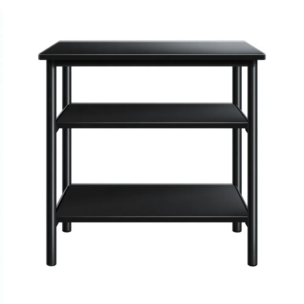 Metallregal mit 3 Ebenen – Schwarz – 90x40x90 cm