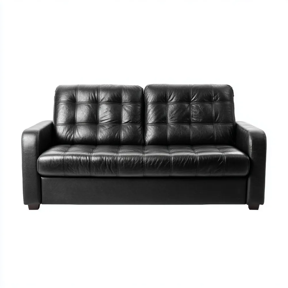 2-Sitzer-Sofa Leder 150x85x80 cm – Schwarz – Modernes Design