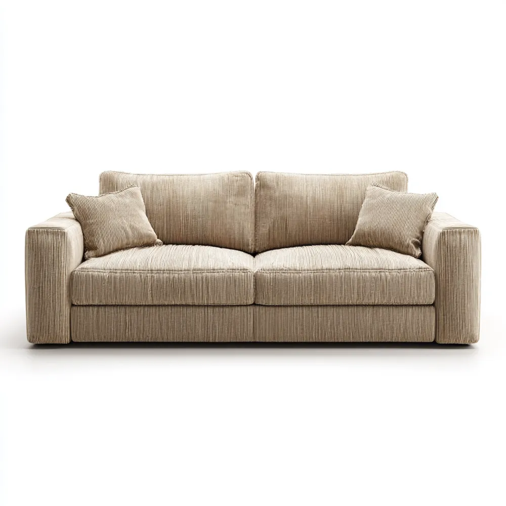 2-Sitzer-Sofa Cord 200x95x85 cm – Beige – Modernes Design