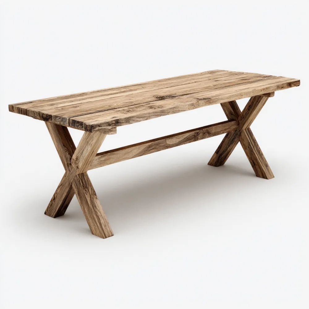 Esstisch Massivholz 180x90x75 cm - Natur - Rustikales Design