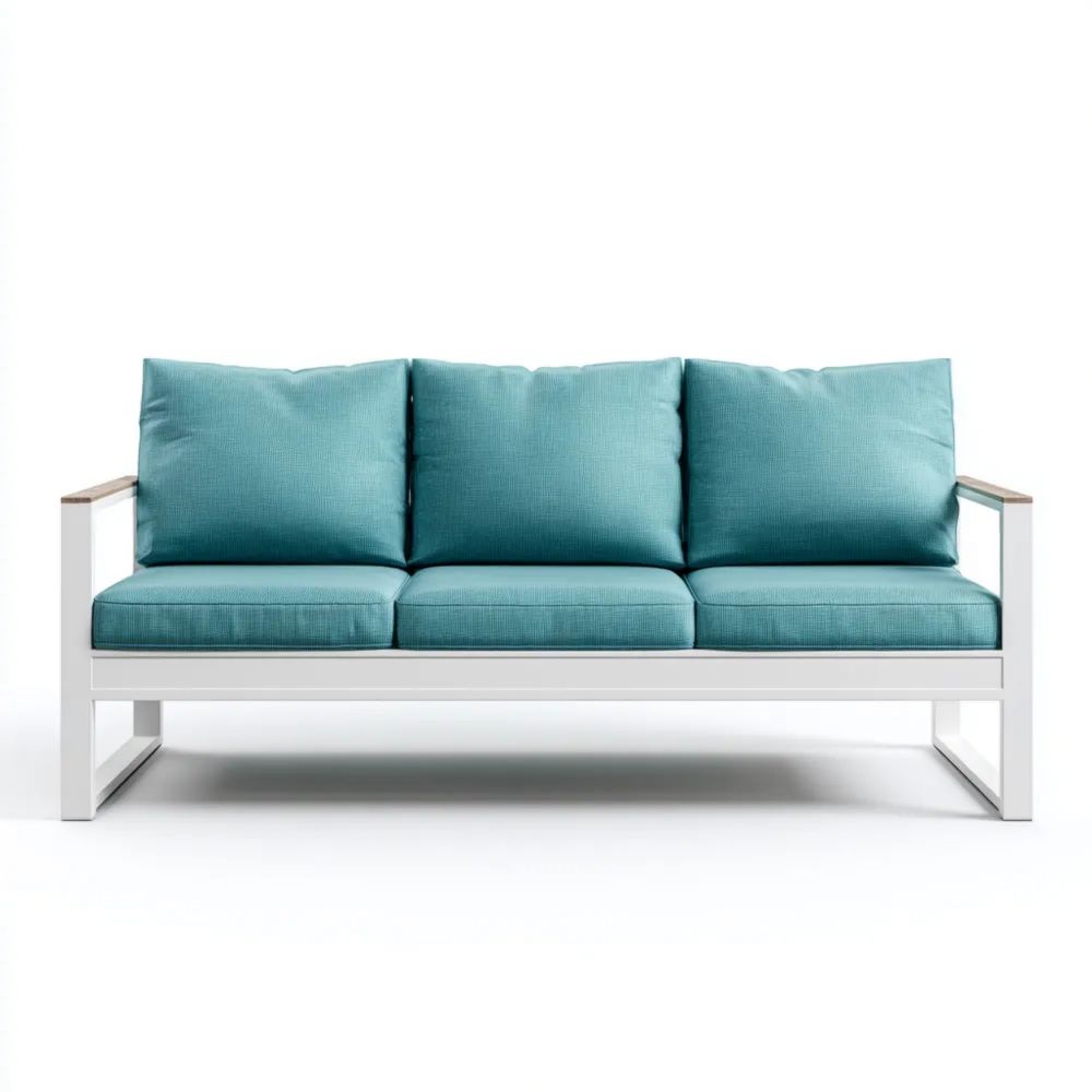 3-Sitzer-Gartensofa Metall 210x75x80 cm – Türkis – Modernes Design