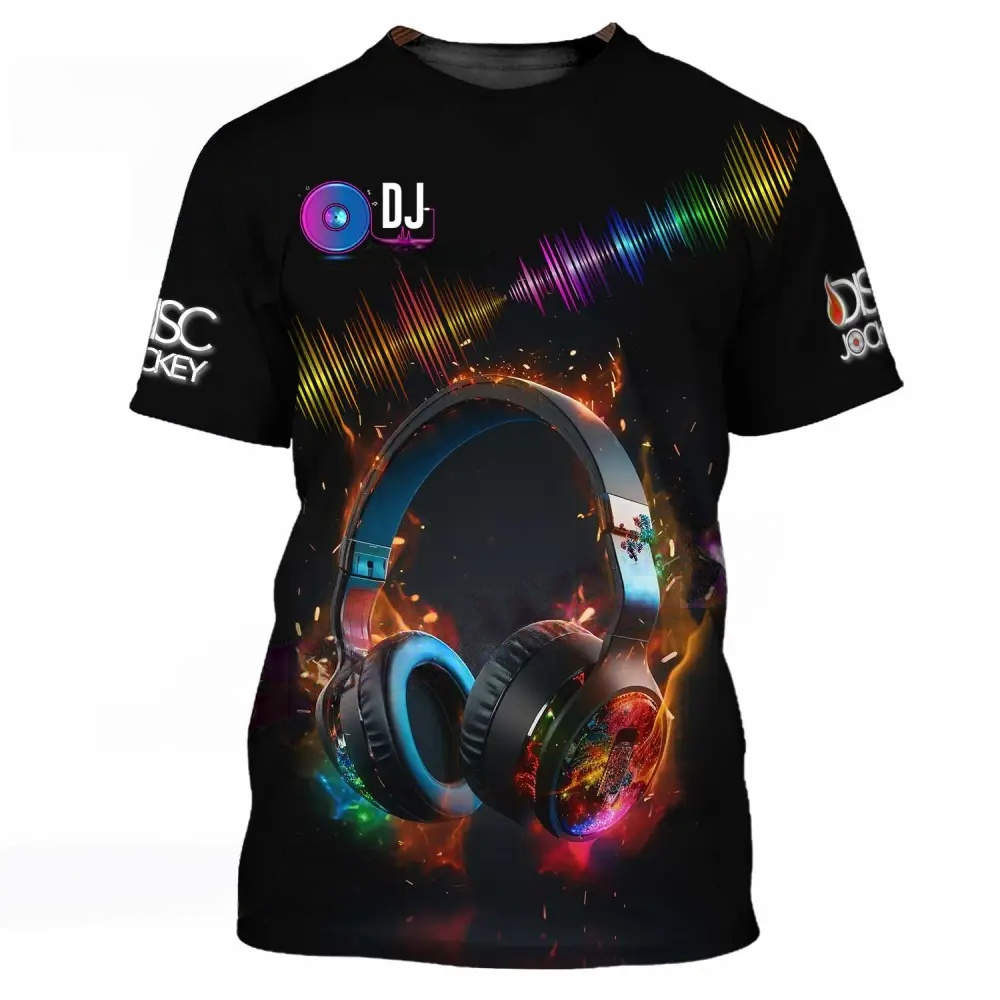 DJ Headphones 3D Printed T-shirt