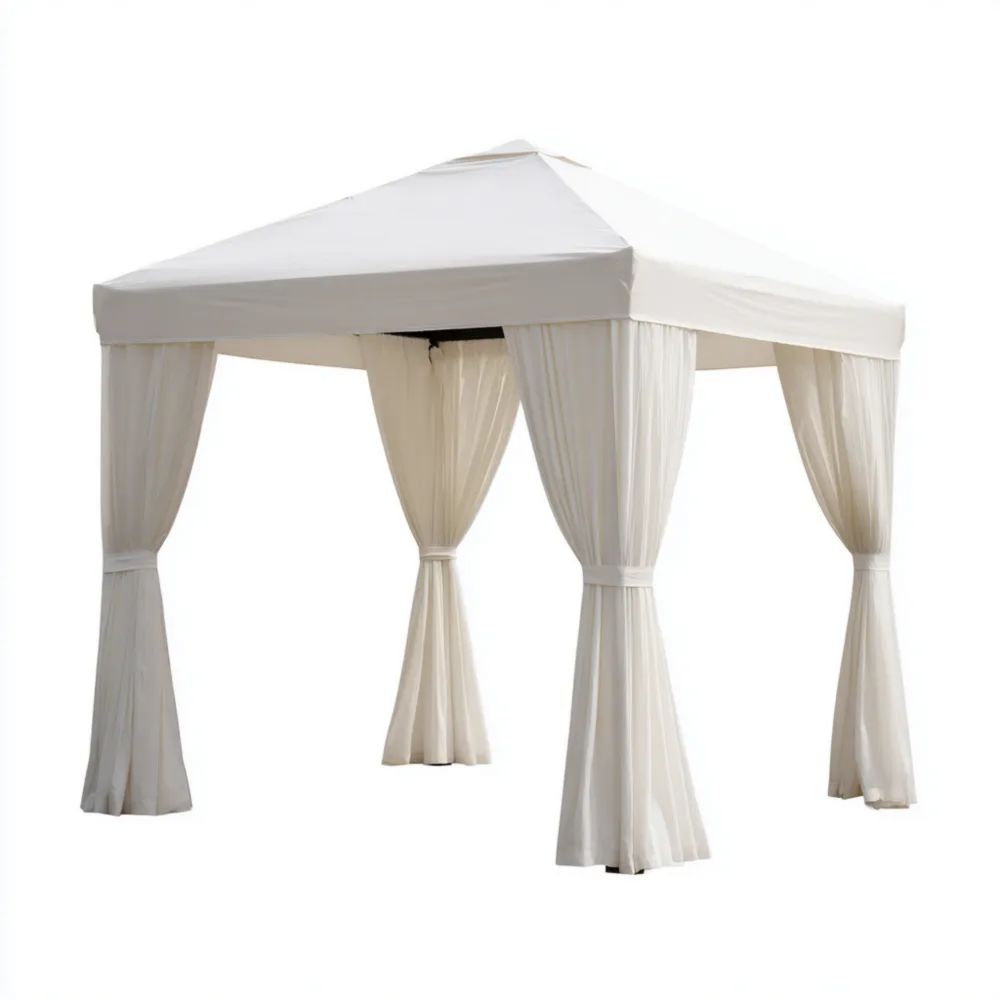 Pergola Pavillon Metallrahmen 300x300x260 cm - Weiß - Outdoor Wasserdicht