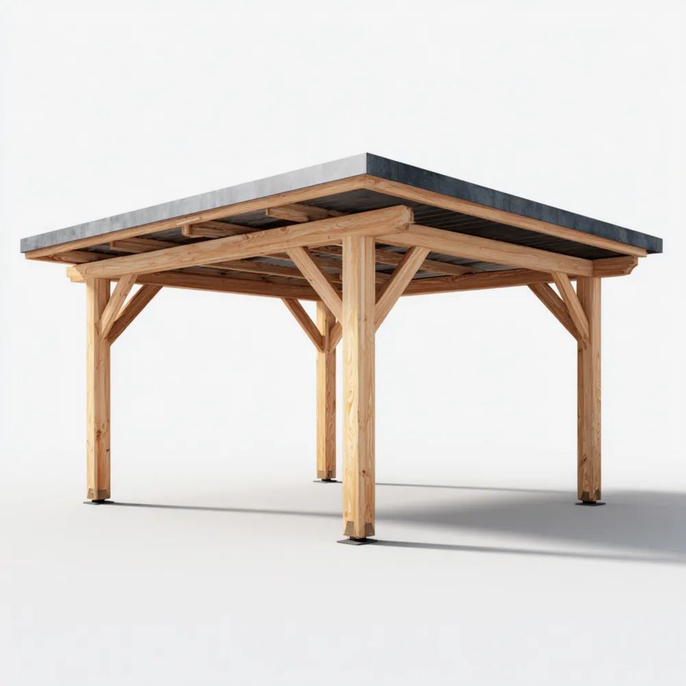 Pergola aus Holz 300x400x250 cm – Natur – Robuste Konstruktion