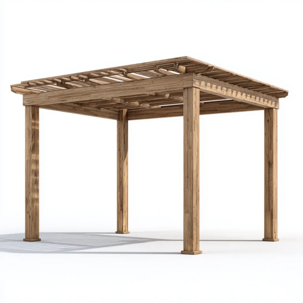 Pergola aus Holz 300x400x250 cm - Natur - Moderner Stil