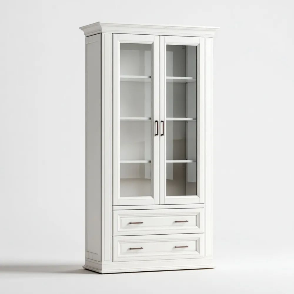 Klassischer Aufbewahrungsschrank Holz 180x80x40 cm - Weiß