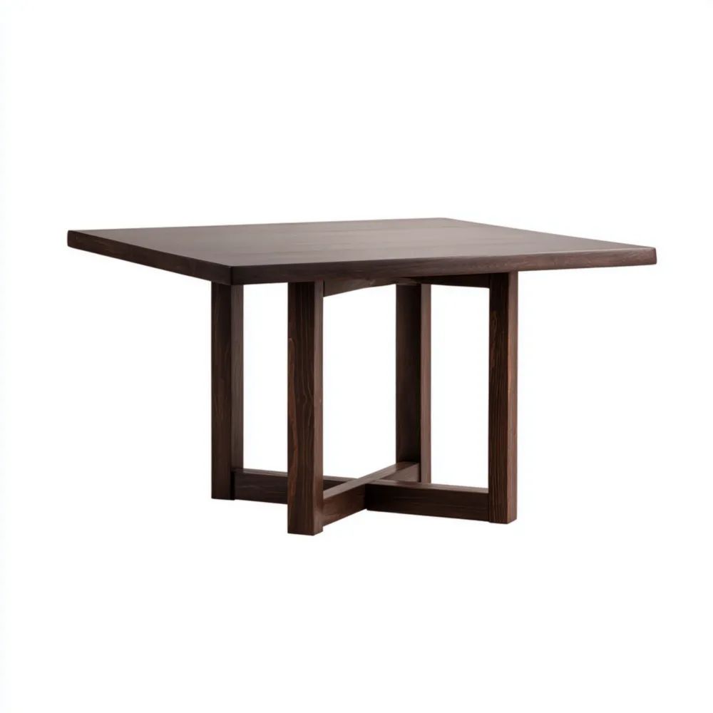 Esstisch Holz 100x100x75 cm – Dunkelbraun – Modernes Design
