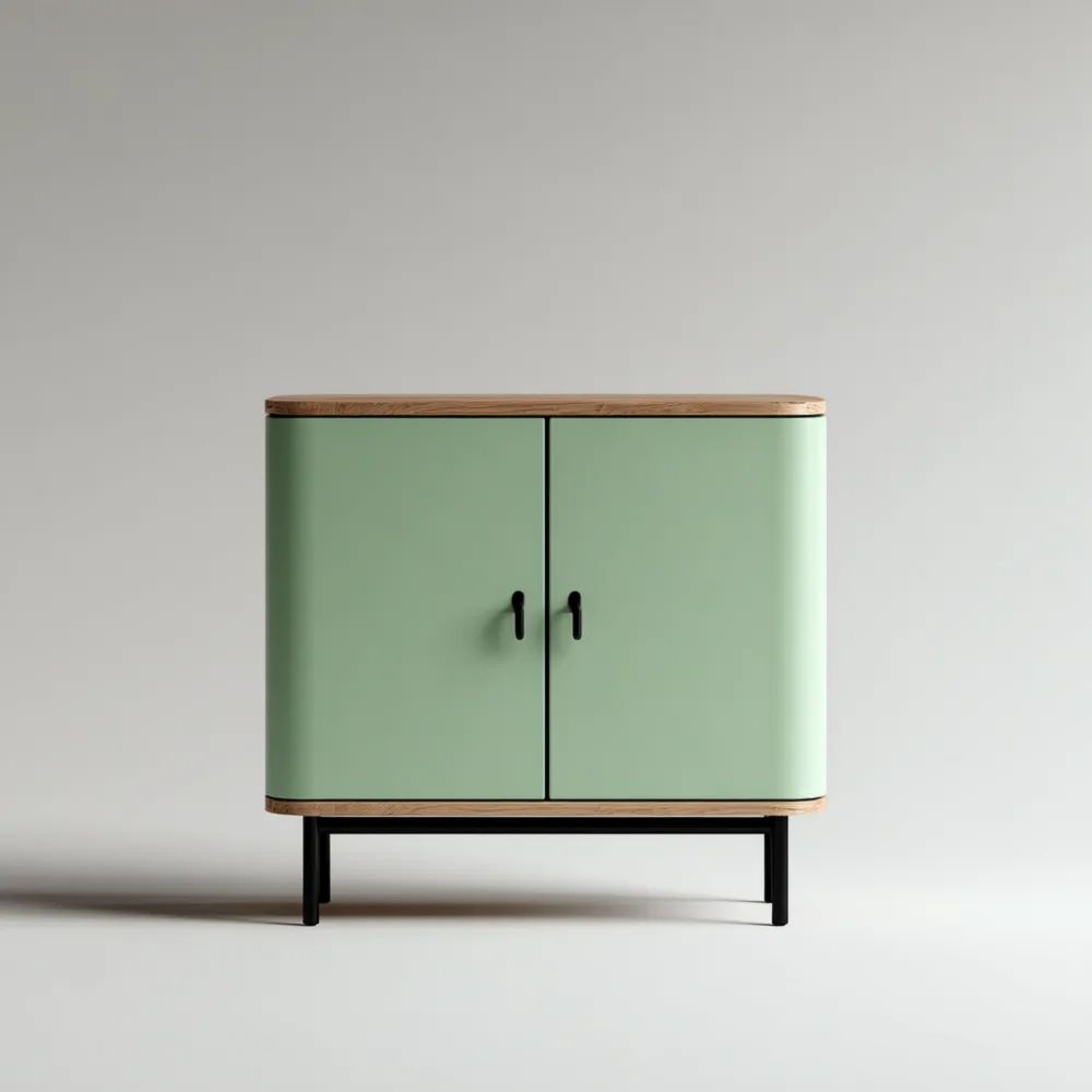 Aufbewahrungsschrank 80x40x100 cm – Mintgrün/Holz – Modernes Design