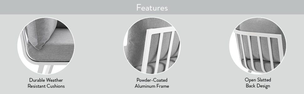 Riverside 5 Piece Patio Sectional WHI GRY